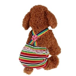 Dog Apparel Pet Puppy Colourful Striped Shorts Diaper Washable Sanitary Short Panties Underwear Briefs For Female Dogs
