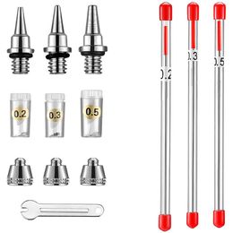 Professional Spray Guns 0.2/0.3/0.5MM Gun Needle Nozzle Cap Set/Airbrush Parts Set/Accessories 3 Piece Paint Set