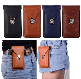 Universal 4.7~6.5'' Cell Phone Cases Leather Phone Pouch Bag Hook Loop Belt Clip Case For Samsung Note 20 10 9 8 Wallet Bags For iPhone 12 11 XR