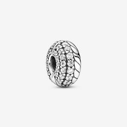 Designer Jewellery 925 Silver Bracelet Charm Bead fit Pandora Pave Snake Chain Pattern Clip Slide Bracelets Beads European Style Charms Beaded Murano