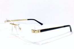 New fashion design optical glasses 0105 square frame rimless transparent lens classic simple and business style eyewear