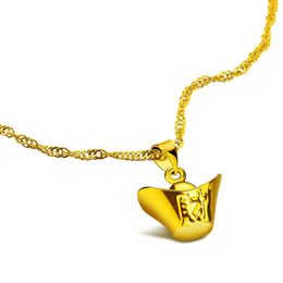 Fashion Gold Pendant Women Golden 925 Sterling Silver Necklaces For Colour Charming Lady Fine Jewellery Chains