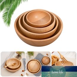 Round Wooden Bowl Tableware Original Soup Salad Rice Noodle Bowl Children's Food Container Solid Wood Tableware Factory price expert design Quality Latest Style