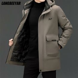 Top Grade Warm Winter Designer Brand Luxury Top Quality Hooded Casual Fashion Parka Jacket Men Windbreaker Coats Clothes Men 211104