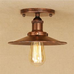 Ceiling Lights Vintage Modern LED Industrial Lamp Retro Black Iron Plafond Living Room Bedroom Corridor E27 110V