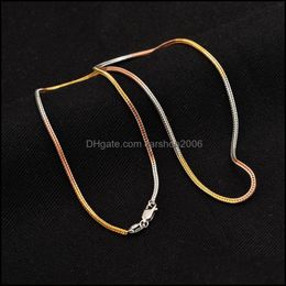 Chains Necklaces & Pendants Jewelrychains Chopin Chain 925 Sterling Sier Three-Color Golden Platinum Rose Gold Combination Long 40 45 50 55