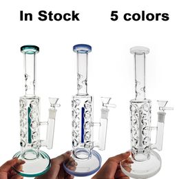 In Stock 5 Colours 14mm Female Ice Pinch Straight Tube Hookahs Joint Mobius Stereo Glass Water Pipe 5mm Thick Inline Ferc Fab Egg Heady Dab Oil Rigs WP2161