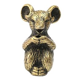 Decorative Objects & Figurines MagiDeal China Zodiac Animal Rat Statue Incense Holder Ornaments Fengshui Copper Mascot Lucky Stick Burner