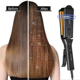 Professional 3 in 1 Hair Straightener Ceramic Hair Curler Interchangeable Plate Flat Iron Hair Crimp Salon Hairstyle Tool