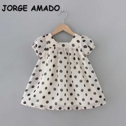 Summer Kids Girls Dress Polka Dot Bow Princess Dresses Cute Style Children Clothes E0251 210610