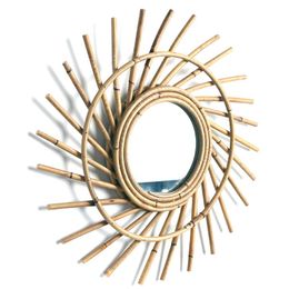 Mirrors Bathroom Art Bedroom Rattan Plaited Living Room Coffee Shop Makeup Decorative Mirror Pography Prop Nordic Style Wall Hanging