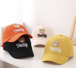 Children's Baseball Cap Embroidered Bear Spring Color Cotton Visor Hat for Children 2-6 Years Old GC770