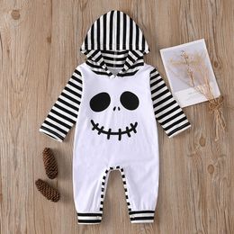 Newborn Baby Boy Girl Halloween Costume Ghost Hooded Romper Jumpsuit Boys Girls Rompers Infant Clothing Disfraz Halloween Bebe Q0910