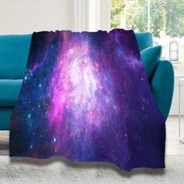 Winter Warm Universe Starry Space Coral Fleece Blanket On Bed Sofa Edging Microfiber Bedspread Fashion Office Cosy Throw Blankets