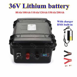 36V 60Ah 80Ah 100Ah 120Ah 130Ah 150Ah 200Ah Lithium li ion battery for electric fishing boat RV solar system caravanas +Charger