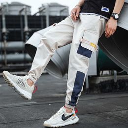 2021 Hip Hop Cargo Pants Pockets Men Streetwear Harajuku Joggers Pants HipHop Swag Ribbion Harem Pants Fashion Casual Trousers X0723