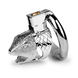 NXY cockrings SNAKE Stainless Steel Male Chastity Cage Devic Metal Large Penis Cock Bondage Lock Rings BDSM Adult Game Sex Toys for Men 1123