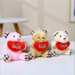 9CM Love Bear Plush Toys Soild Colours Small Plush Toys Stuffed Animal Plush Doll