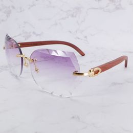 Wood Diamond Cut Sunglasses Men And Women Fashion Stylish Luxury Carter Eyewear Frame Shades Cool Decoration