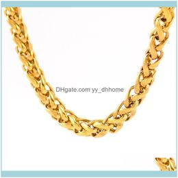 Necklaces & Pendants Jewelry5Mm/6Mm Sier Color/Gold Colour 100% Stainless Steel Wheat Braided Chain Necklace Men Chains Drop Delivery 2021 Jp