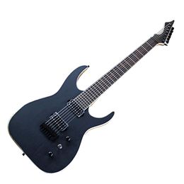 Factory Outlet-7 Strings Black Electric Guitar with Rosewood Fretboard,24 Frets,Customized Colour and Logo available