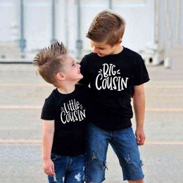 Big Little Cousin Print Kids Tshirt Family Matching Siblings Clothes Fashion Cousins T-shirt Tops Casual Children Funny Tees G1224