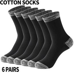 6 Pair Men's Casual Athletic Black Men Summer Soft Breathable Winter Male Sock Sports Socks Size 38 -48