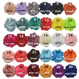 Mixed colors 50pcs in total Artificial burn edge bright satin bloom rose fabric flower for dresses decoration