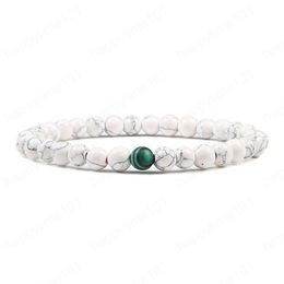 Classic 6mm Natural Stone White Beaded Bracelets for Men Women Charm Tiger Eye Healing Bead Stretch Bracelet Bangle Yoga Jewelry