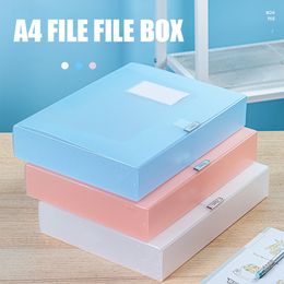 A4 Pockets Expanding File Folder Organiser Portable Business File Office Supplies Document Holder Large-capacity File Box