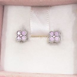 Andy Jewel Pink Oriental Blossom Stud Earrings Made of 925 Sterling Silver Fit European Pandora Style ALE Stud Jewelry 290647PCZ