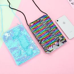 10pcs Coin Purses Girl Polyester Double Sequin Stripes Long Wallets Mix Color