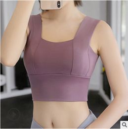 Fashion Trend Style Women's Yoga Bra Shirts Sports T-Shirt Push Up Vest Fitness Running Gym T-shirts Tank Sexy Underwear Cami Solid Colour