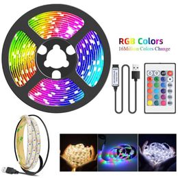 Strips Backlight USB White LED Strip Lights 2835 RGB DC 5V Coloured Stripe Ribbon Diode Tape Tasma For Home Room PC Decoration LampsLED