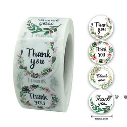 newThank You Sticker Festive Decoration 2.5cm Handmade Round Business Adhesive Stickers For Holiday Bake Envelope Present Seal Label EWF6074