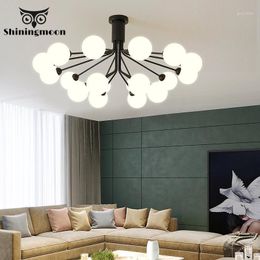 Chandeliers Modern Glass Ball LED Chandelier Lighting Nordic Ceiling Home Decor Crystal Luxury Bedroom Living Room Hanging Lamp