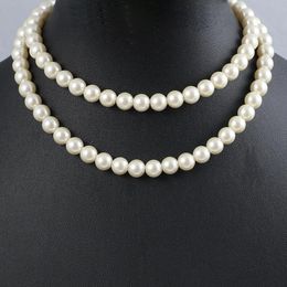 Chokers European And American Antique Imitation Pearl Eyeglasses Chain Women Hand-made Beads Necklace Ink Mirror Neck