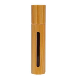 2021 new Jars Refillable Empty 3ML 5ML 10ML Bamboo Perfume Roll On Bottle With Metal Ball Roller 10CC Essential Oil Vials Window