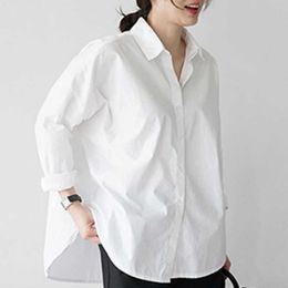 Blouses Woman Turn Down Collar Office Ladies Tops Cotton White Blouse Women Long Sleeve Women Shirts Women Tops Blusas C356 210602