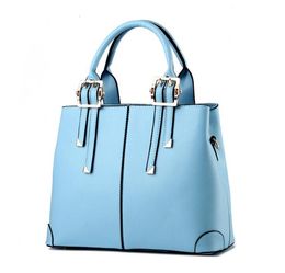 HBP Fashion Women Handbags PU Leather Totes Shoulder Bag Lady Simple Style Designer S Purses Sky Blue Color