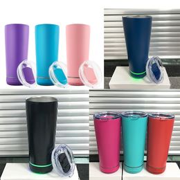 18oz Music Tumbler Creative Wine Mugs 11 Colours Double Wall Stainless Steel Cup With Wireless Speaker Insulated Portable Milk Cups