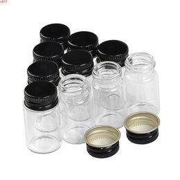 22*50*14mm 10ml Glass Bottles Aluminium Screw Cap Casquette Transparent Empty Jars Gift 100pcshigh qty