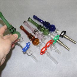 14mm Smoking Dab Nectar with Quartz Tips Glass Water Pipes Bong oil rigs ash catchers