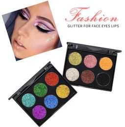 6 Color Pressed Glitter Eyeshadow Palette - Mineral Ultra Shimmer Makeup Palette Eye Shadow Powder Long Lasting Waterproof