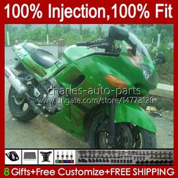 OEM Injection green flames Fairing For KAWASAKI NINJA new ZZR-400 ZZR-600 2001 2002 2003 2004 2005 2006 2007 84HC.91 ZZR600 ZZR400 ZZR 400 600 93 94 95 96 97 98 99 00 Body Kit