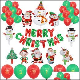 Festive Supplies & Gardenmerry Balloons Santa Claus Christmas Tree Banner Garland Decorations For Home Xmas Party Decoration Kerst Balloon S