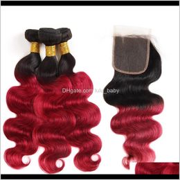 Ishow Colour T1Bbug Weaves Extensions Peruvian 3Bundles With Closure Body Wave Human Rbhhj Wefts Bttna