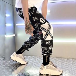 Spring Unisex Black BF Harajuku Reflective Pants Plus Size 3XL Hip Hop Street Dance Cargo Women Ribbon Casual Harem 210531