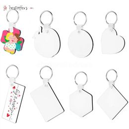 Blank Keychain Party Favour Designer Thermal Transfer Sublimation Personality Key Chain Ornament Wooden Keychains In Stock BDC03