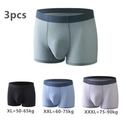 Underpants 3pcs Men's Boxer Briefs Shorts Ice Silk Underwear Comfortable And Breathable Sexy Soft Und